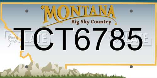 TCT6785 Montana License Plate
