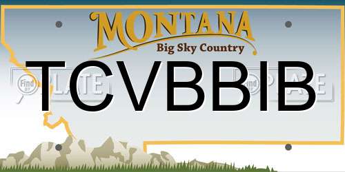 TCVBBIB Montana License Plate