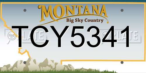 TCY5341 Montana License Plate
