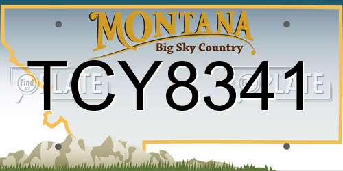 TCY8341 Montana License Plate