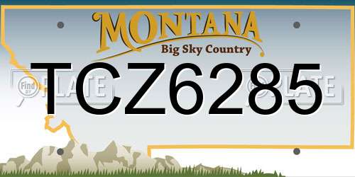TCZ6285 Montana License Plate