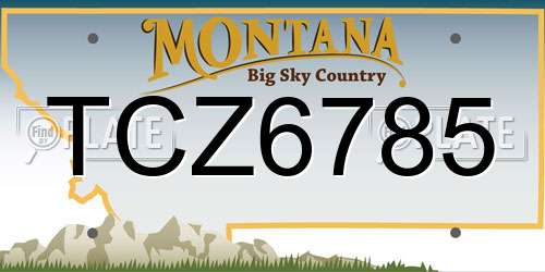 TCZ6785 Montana License Plate