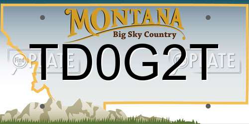 TD0G2T Montana License Plate