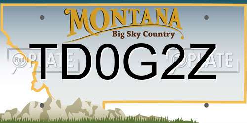 TD0G2Z Montana License Plate