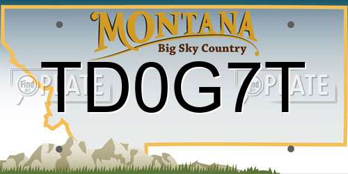 TD0G7T Montana License Plate