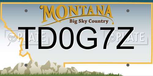TD0G7Z Montana License Plate