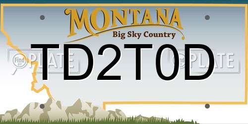 TD2T0D Montana License Plate
