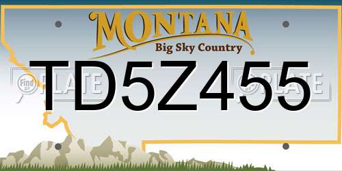 TD5Z455 Montana License Plate