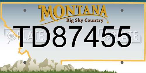 TD87455 Montana License Plate