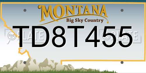 TD8T455 Montana License Plate