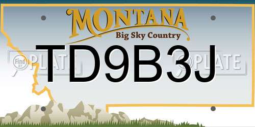 TD9B3J Montana License Plate