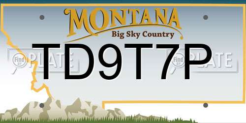 TD9T7P Montana License Plate