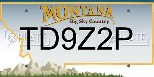 TD9Z2P Montana License Plate