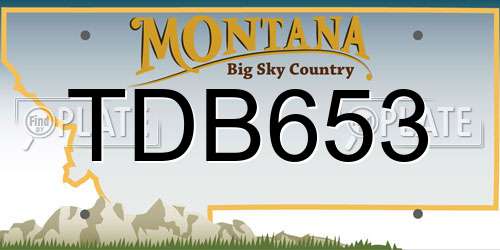 TDB653 Montana License Plate
