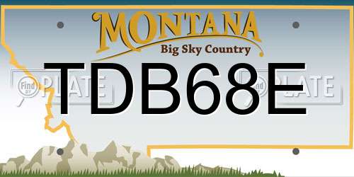TDB68E Montana License Plate