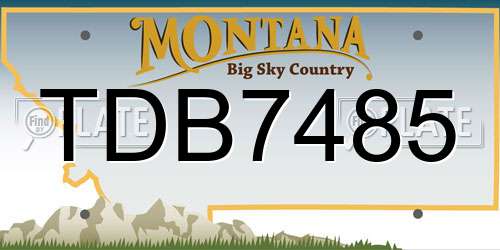 TDB7485 Montana License Plate