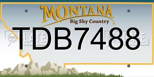 TDB7488 Montana License Plate