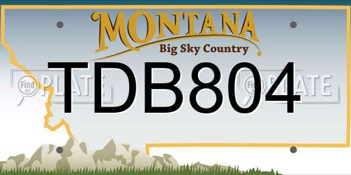 TDB804 Montana License Plate