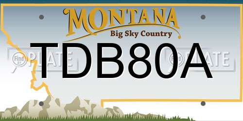 TDB80A Montana License Plate