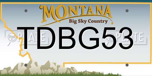 TDBG53 Montana License Plate