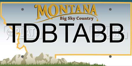 TDBTABB Montana License Plate