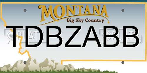 TDBZABB Montana License Plate