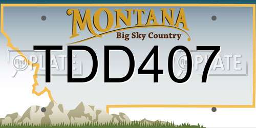 TDD407 Montana License Plate