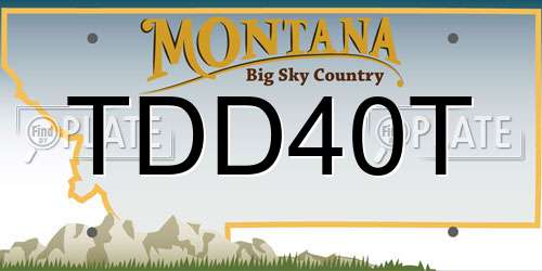 TDD40T Montana License Plate