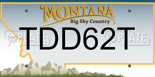 TDD62T Montana License Plate