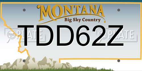TDD62Z Montana License Plate
