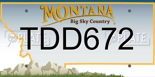 TDD672 Montana License Plate