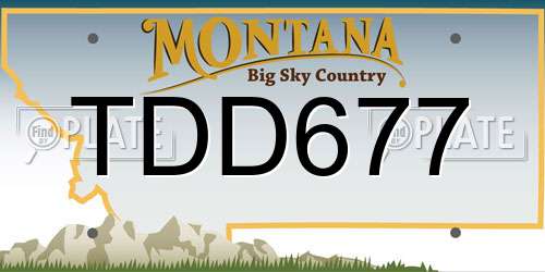 TDD677 Montana License Plate