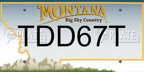 TDD67T Montana License Plate