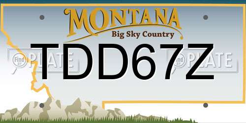 TDD67Z Montana License Plate
