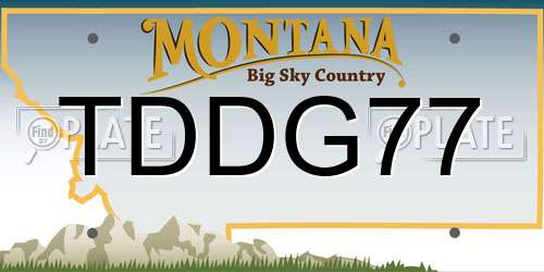 TDDG77 Montana License Plate