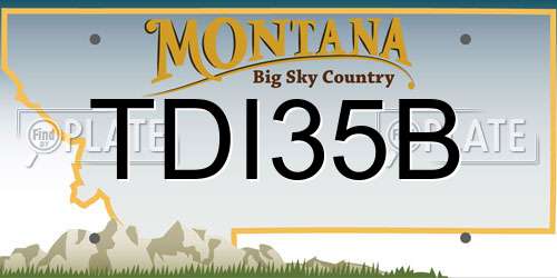 TDI35B Montana License Plate