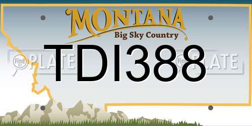 TDI388 Montana License Plate
