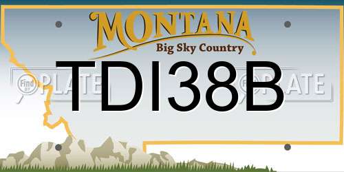 TDI38B Montana License Plate