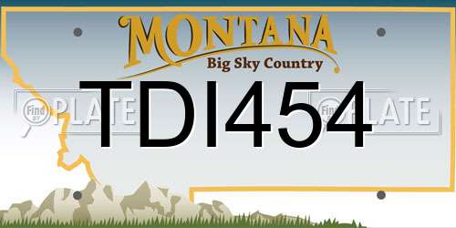 TDI454 Montana License Plate