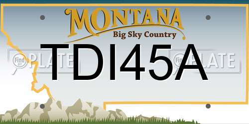TDI45A Montana License Plate