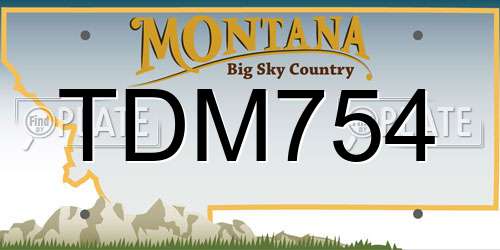TDM754 Montana License Plate