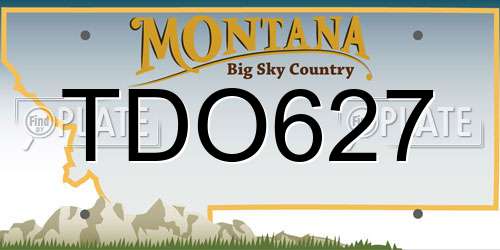 TDO627 Montana License Plate
