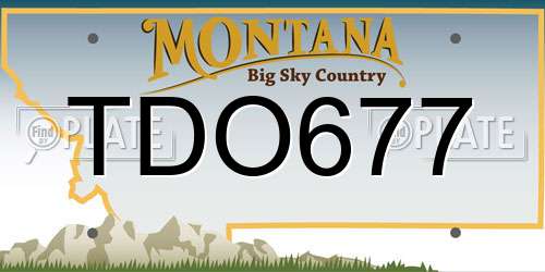 TDO677 Montana License Plate