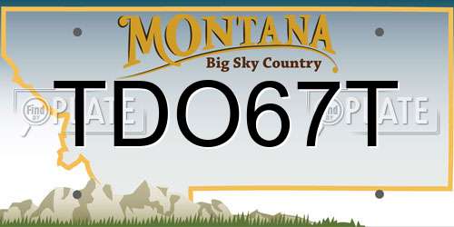 TDO67T Montana License Plate