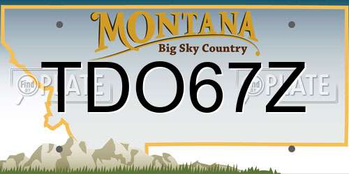 TDO67Z Montana License Plate