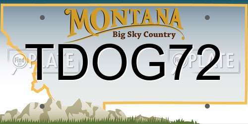 TDOG72 Montana License Plate