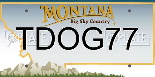TDOG77 Montana License Plate