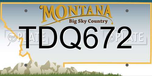TDQ672 Montana License Plate