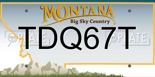 TDQ67T Montana License Plate