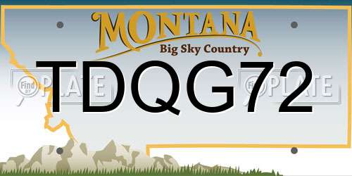 TDQG72 Montana License Plate